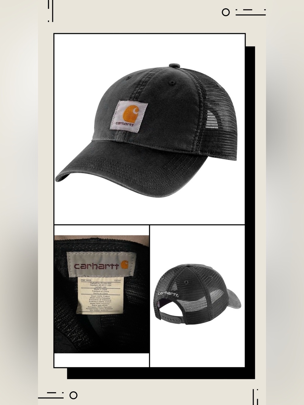 Carhartt Mesh Back Cap Canvas Snapback Hat NWT